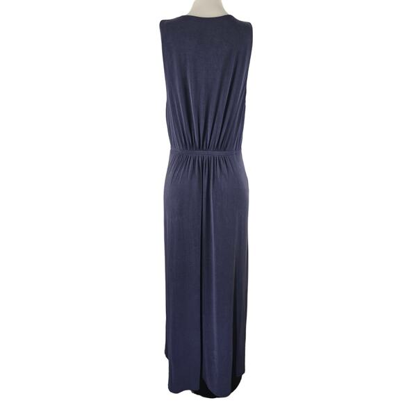 Moulinette Soeurs Dusty Blue Pulled Waist Front Slip Women's Maxi Dress XL - Picture 5 of 7